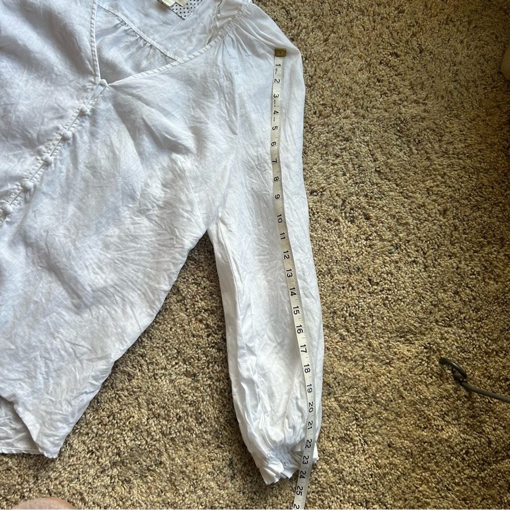 Anthropologie The Audie Linen Puff-Sleeve Blouse - Picture 4 of 16